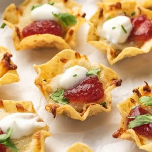 Close-up of Thanksgiving nachos