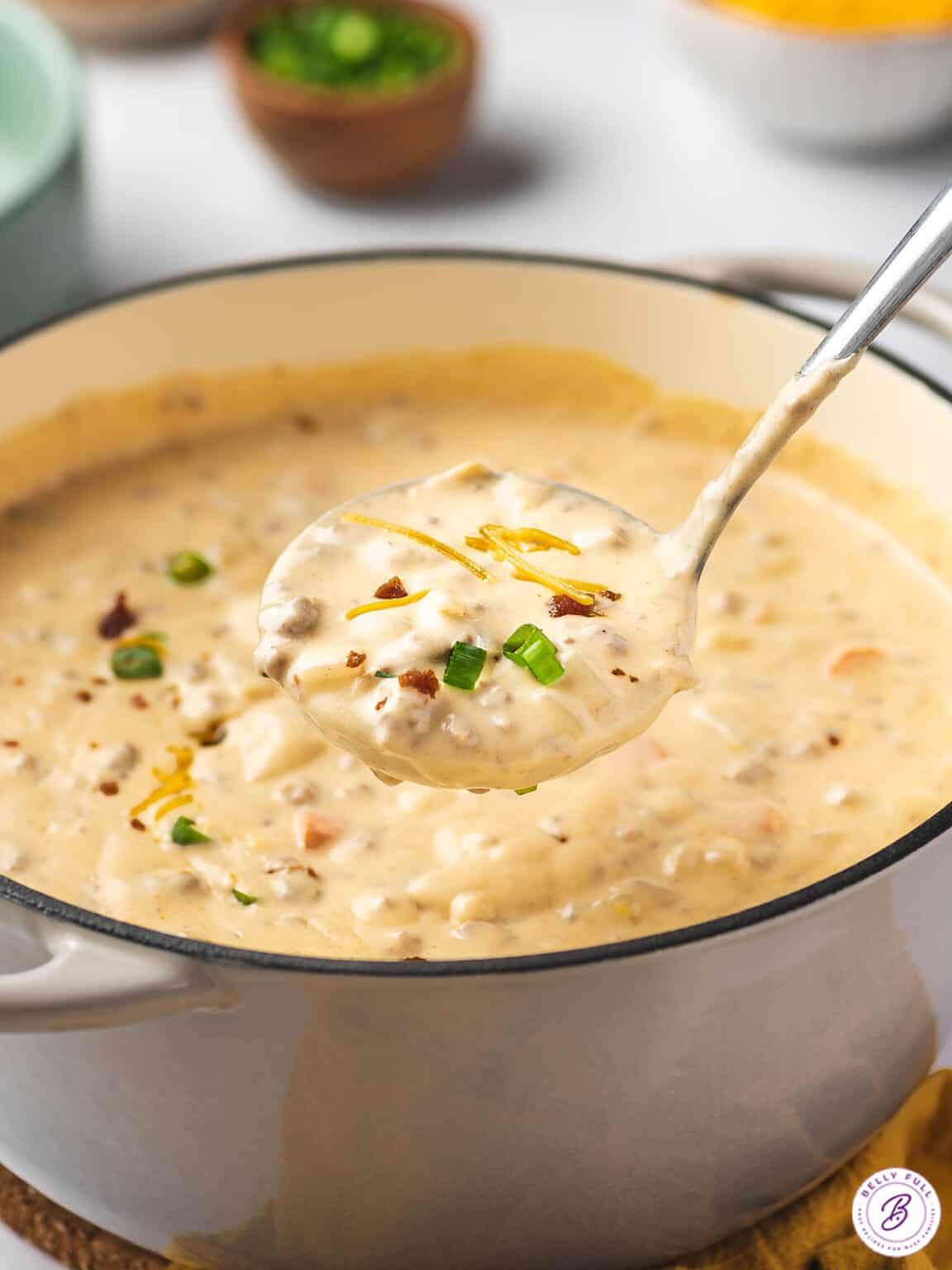 Bacon Cheeseburger Soup Belly Full