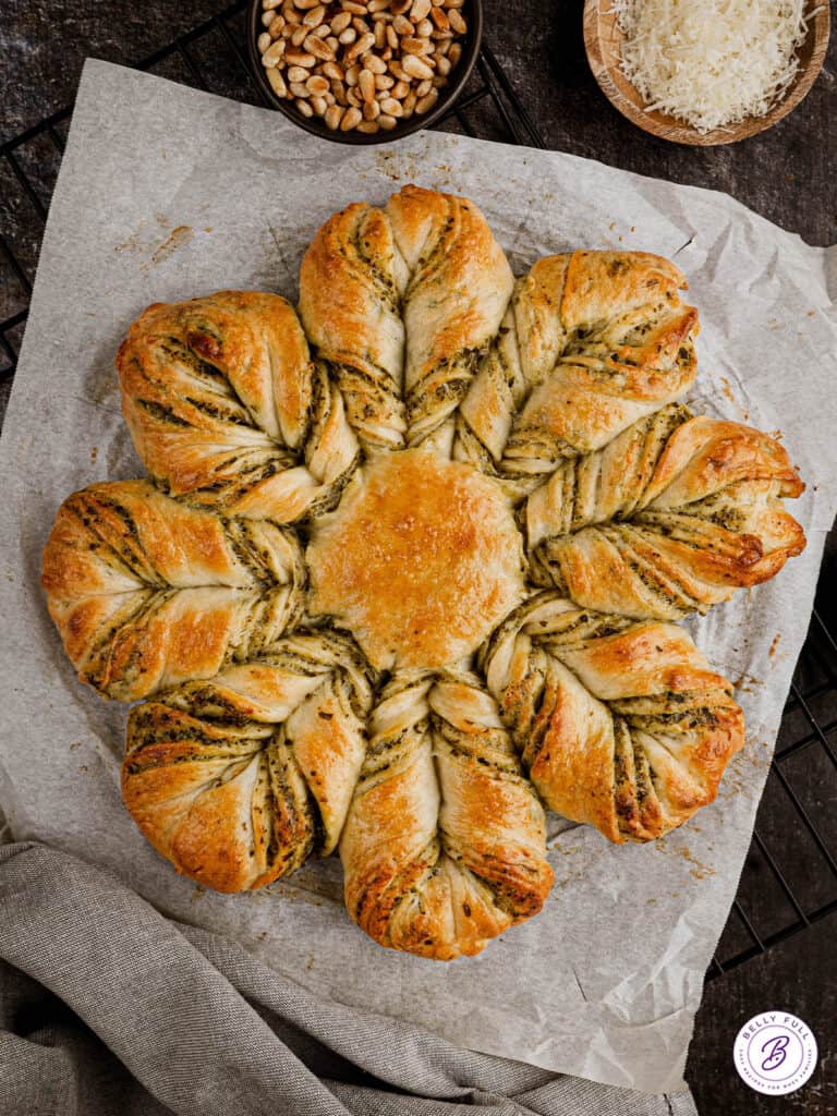 Pesto Parmesan Star Bread Belly Full