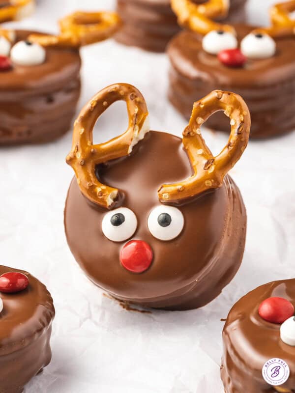 close up Reindeer Ritz Cracker Cookies