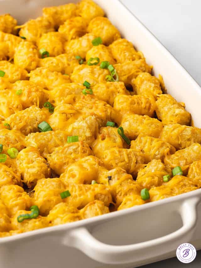 Cheeseburger Tater Tot Casserole - Belly Full