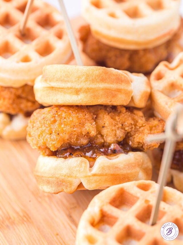 Easy Chicken and Waffle Sliders Belly Full