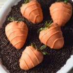 orange chocolate coated strawberry carrots