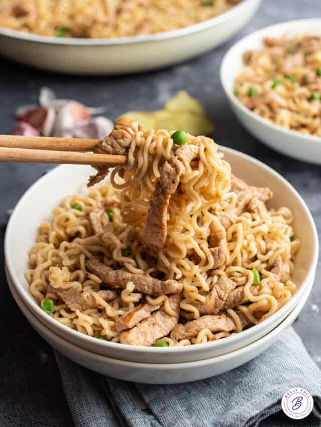 Pork Ramen Stir Fry Belly Full