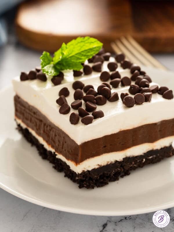 big square piece of Oreo Lush on plate