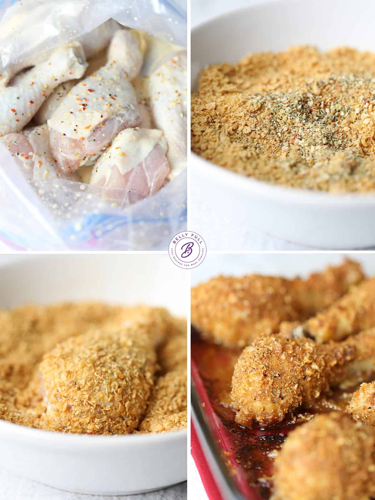 4 images how to make baked chicken with cornflake coating