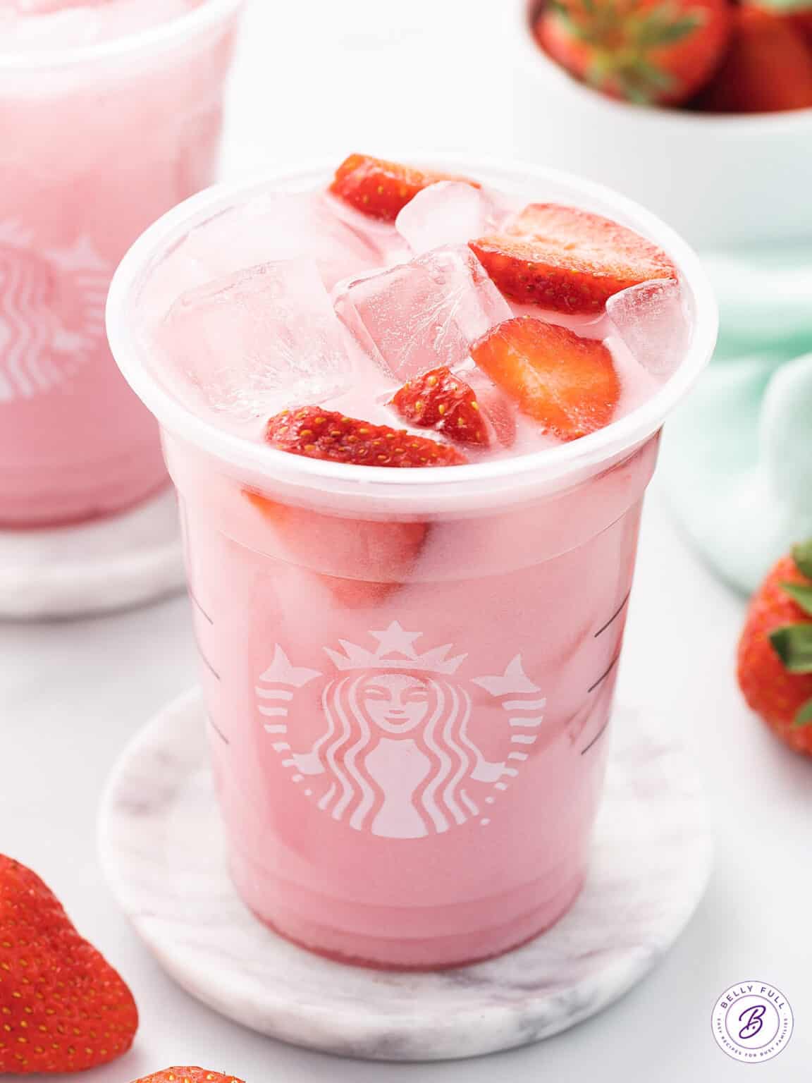 Starbucks Pink Drink Copycat {Only 3 Ingredients!} Belly Full