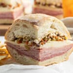 front view of a Muffuletta sandwich