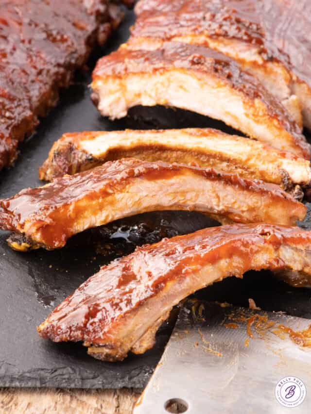 Peach BBQ Baby Back Ribs Belly Full