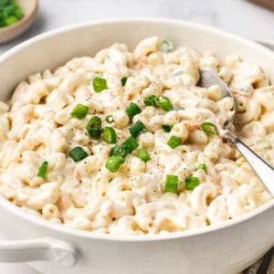 A bowl of authentic Hawaiian macaroni salad