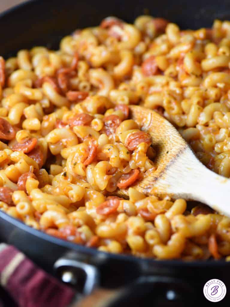 Pepperoni Pizza Macaroni and Cheese Belly Full