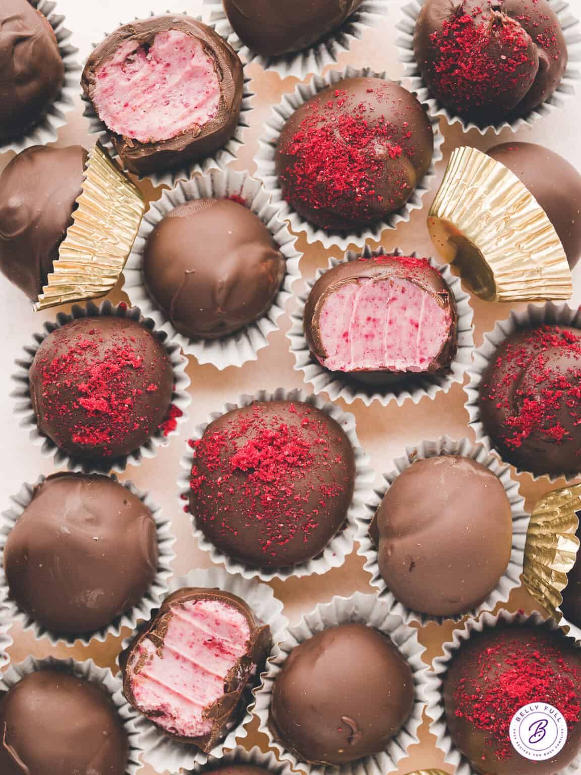 Dark Chocolate Raspberry Truffles Belly Full