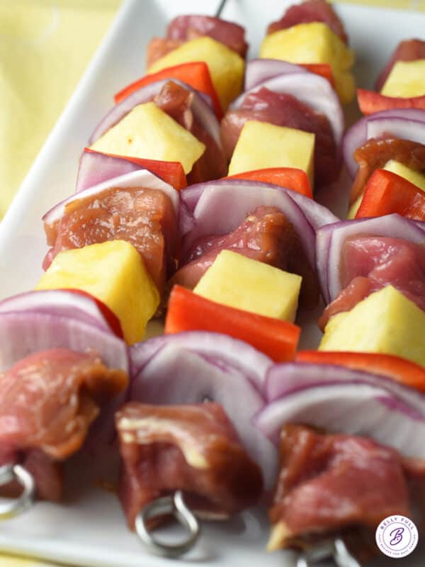 Grilled Teriyaki Pork Kabobs Belly Full