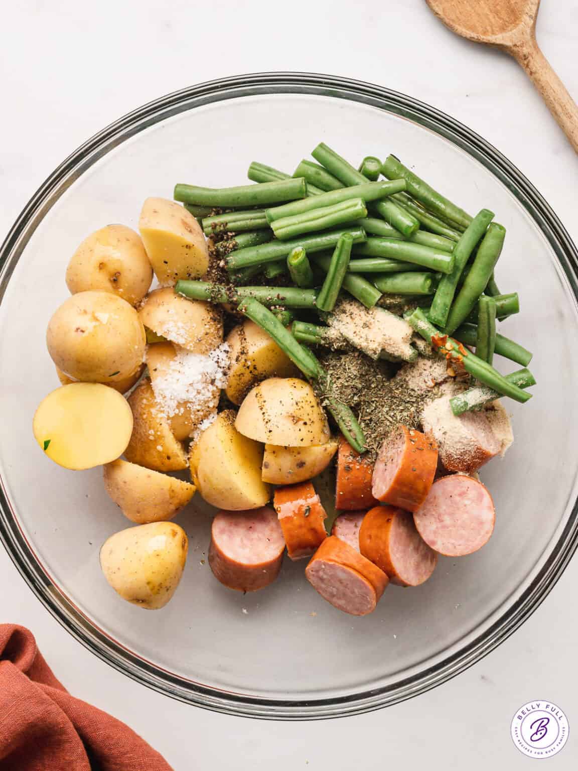 Air Fryer Kielbasa and Veggies {15 minute meal} Belly Full