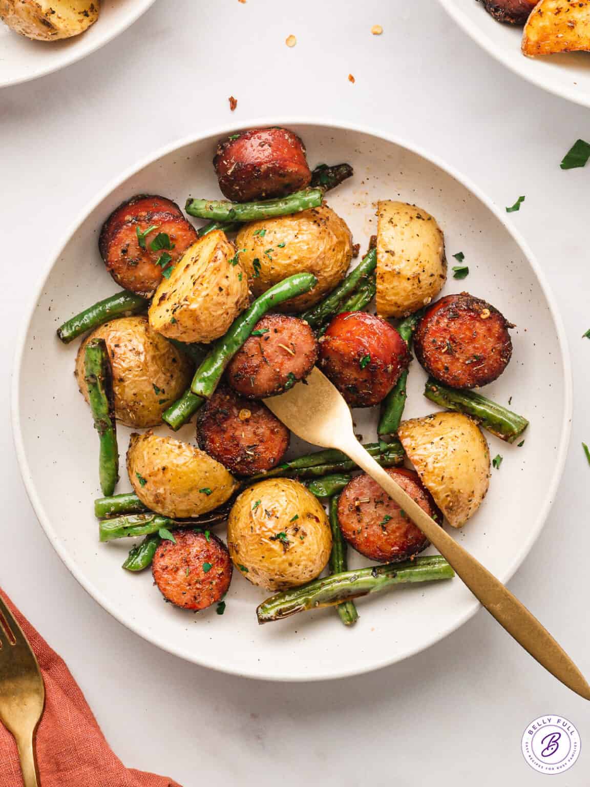 Air Fryer Kielbasa and Veggies {15 minute meal} Belly Full