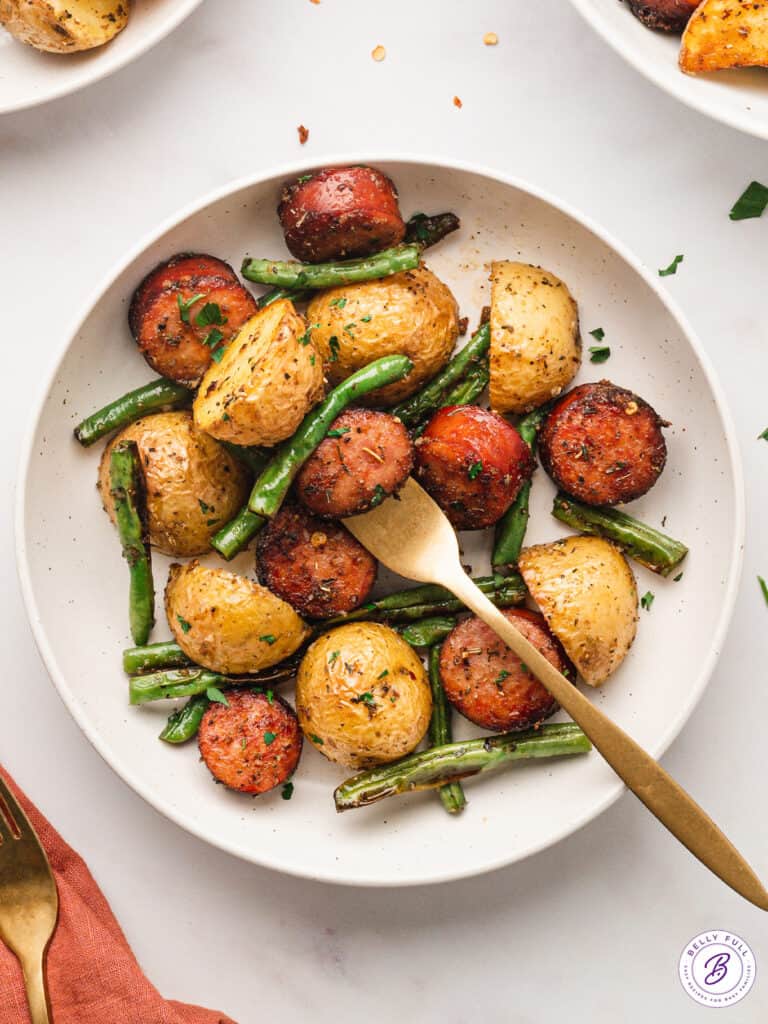 Air Fryer Kielbasa and Veggies {15 minute meal} Belly Full