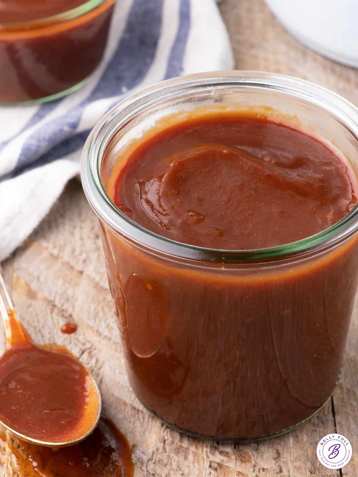 A jar of bourbon BBQ sauce