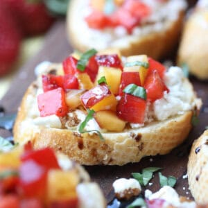 strawberry and nectarine bruschetta