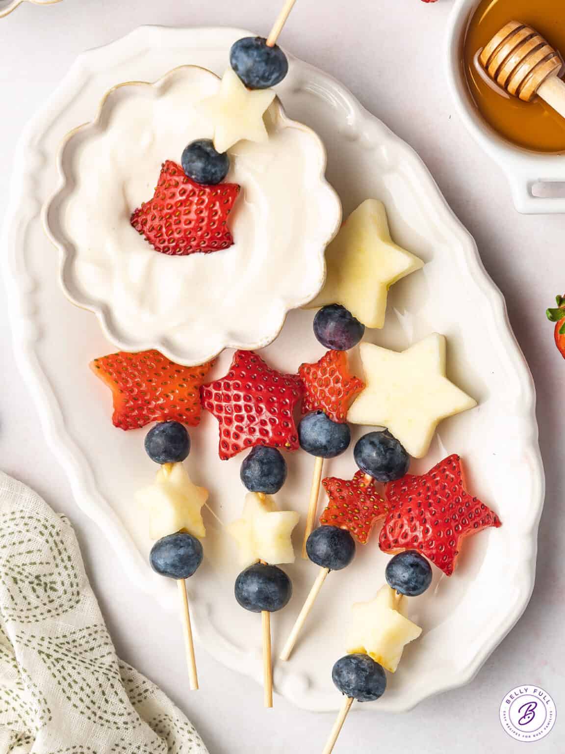 Red White and Blue Fruit Kabobs Belly Full
