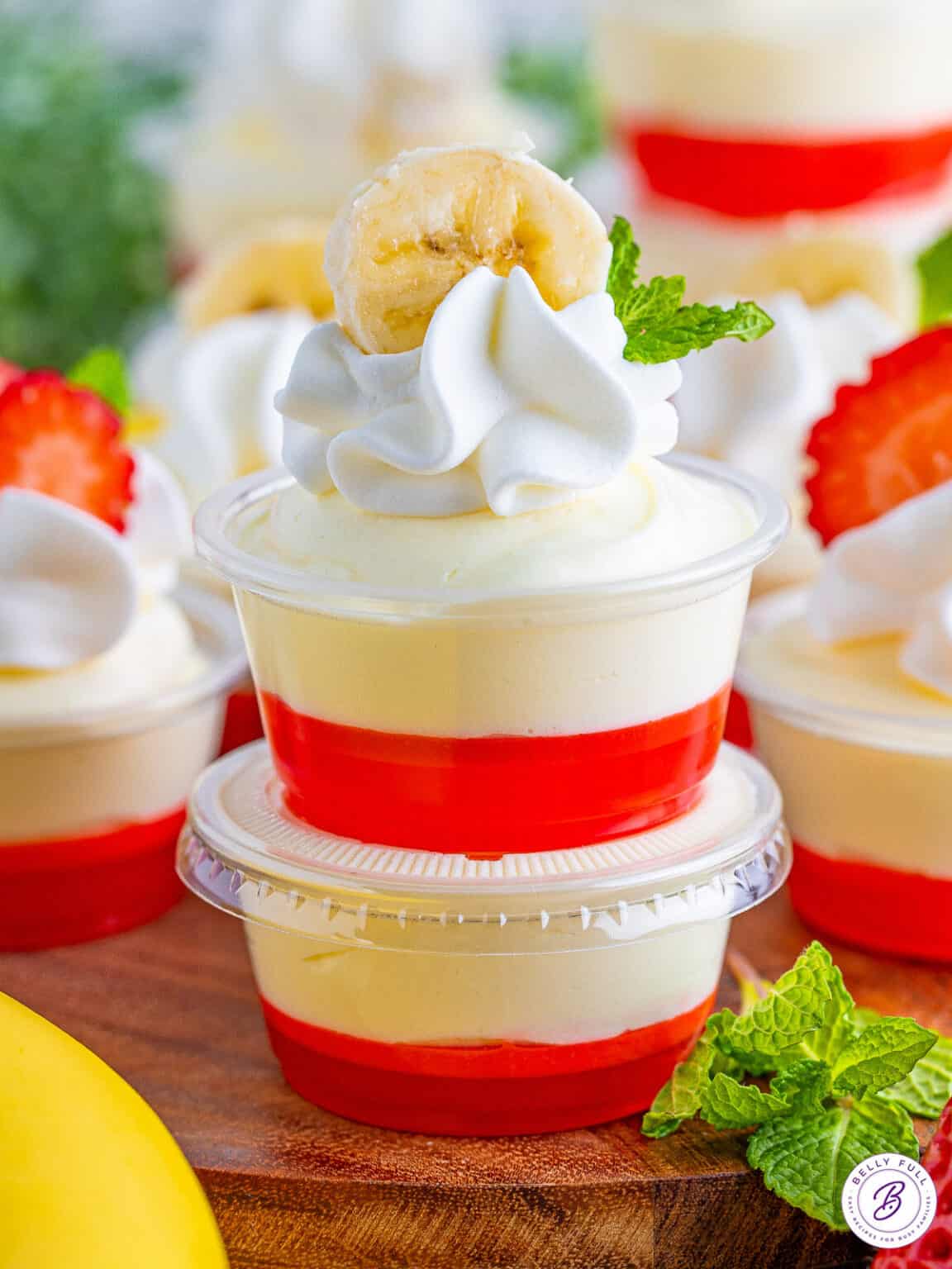 Strawberry Banana Pudding Shots Belly Full