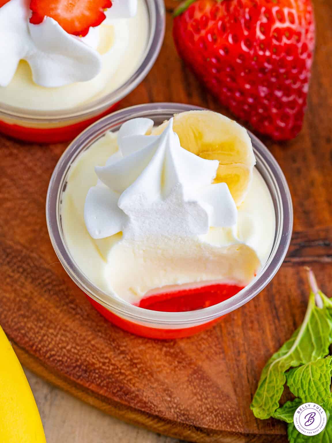 Strawberry Banana Pudding Shots Belly Full
