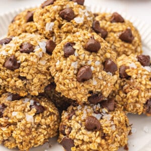 A plate of banana oatmeal cookise