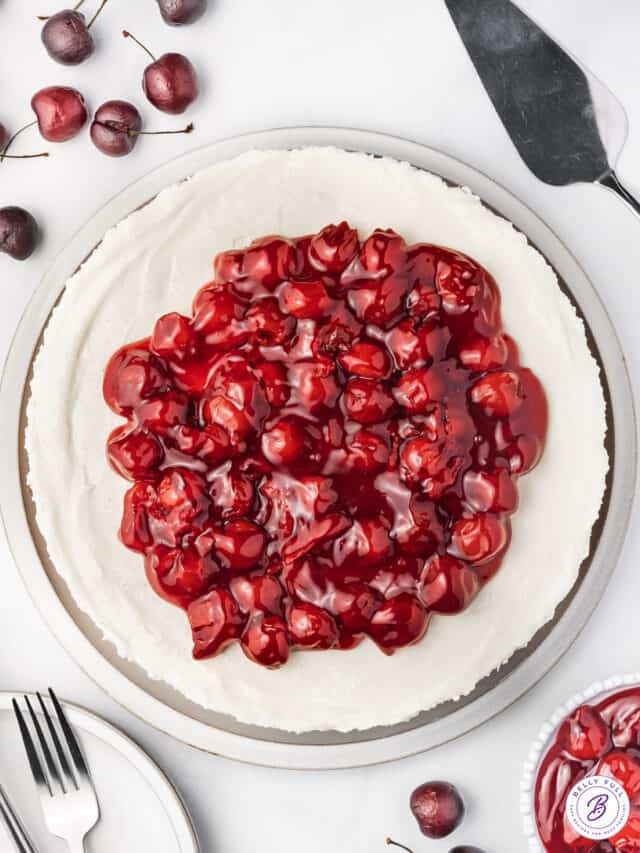 No-Bake Cherry Cheesecake Recipe - Belly Full