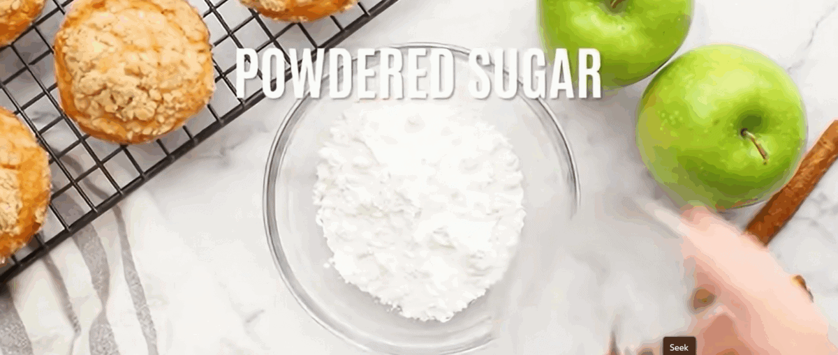 Combining the ingredients to make the glaze in a glass bowl.