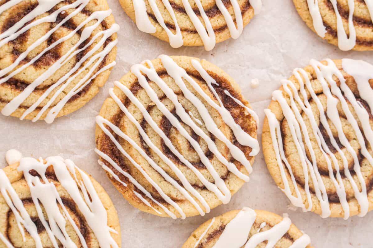 finished cinnamon roll cookies