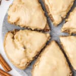 overhead 6 glazed Gingerbread scones