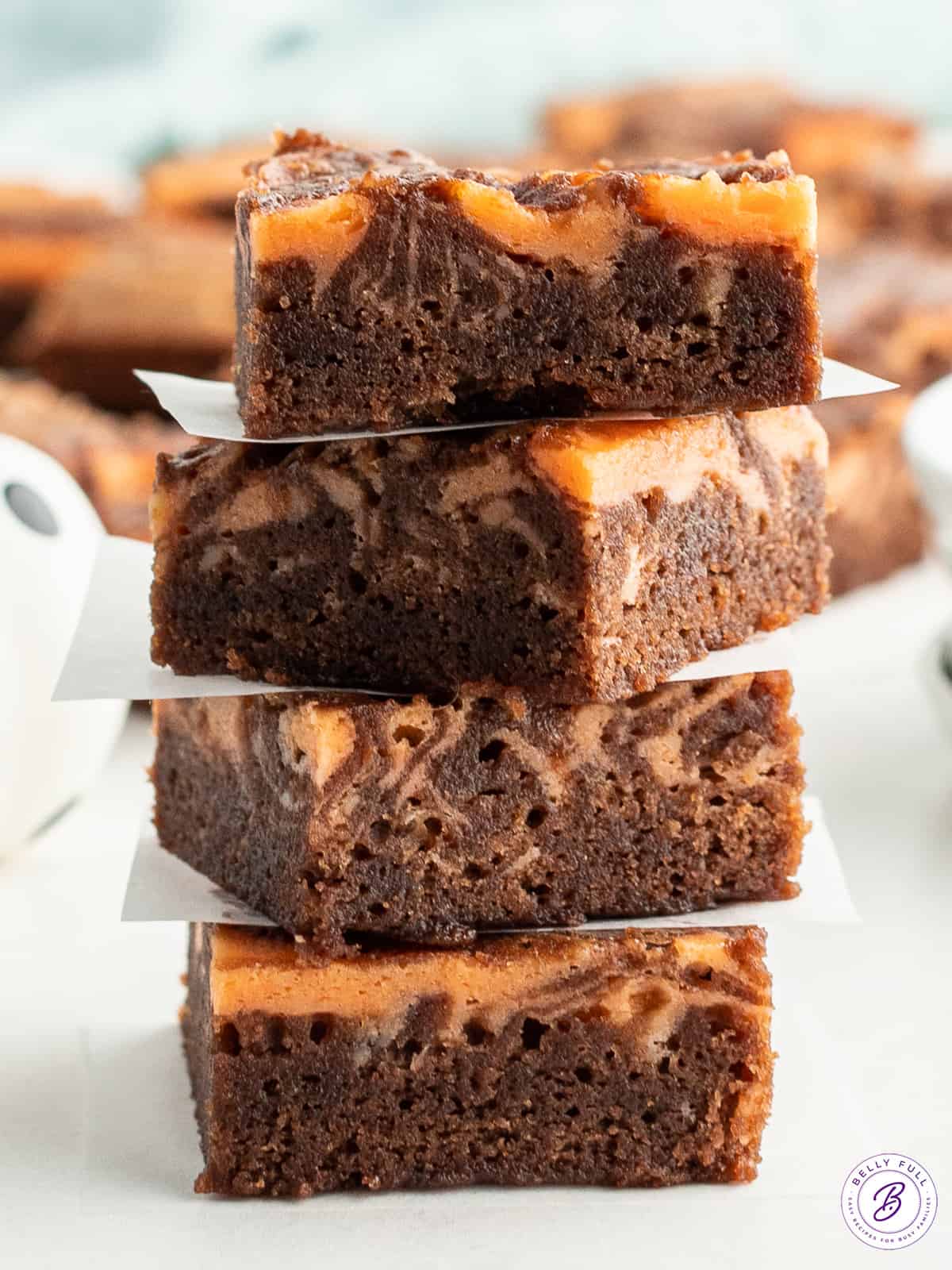 stack of 4 Halloween brownies