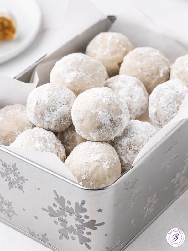 holiday gift box full of gingerbread truffles