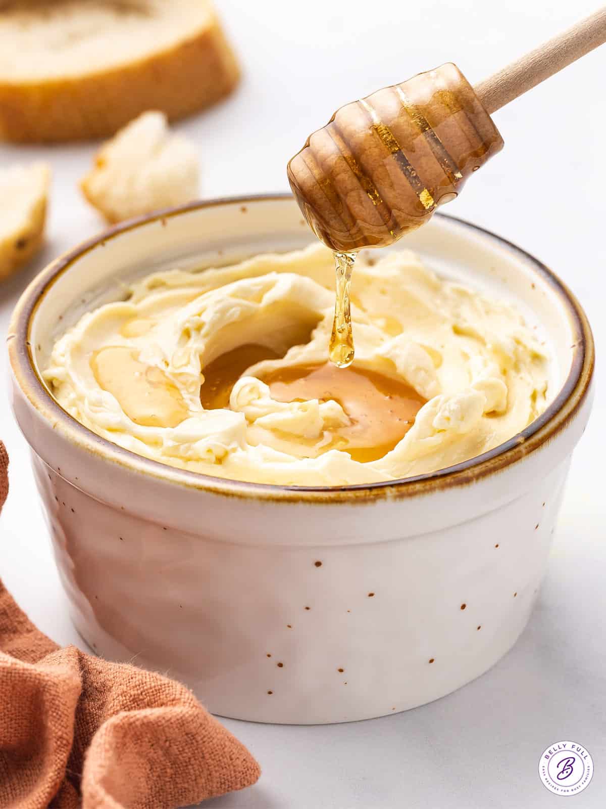 honey drizzled onto whipped butter