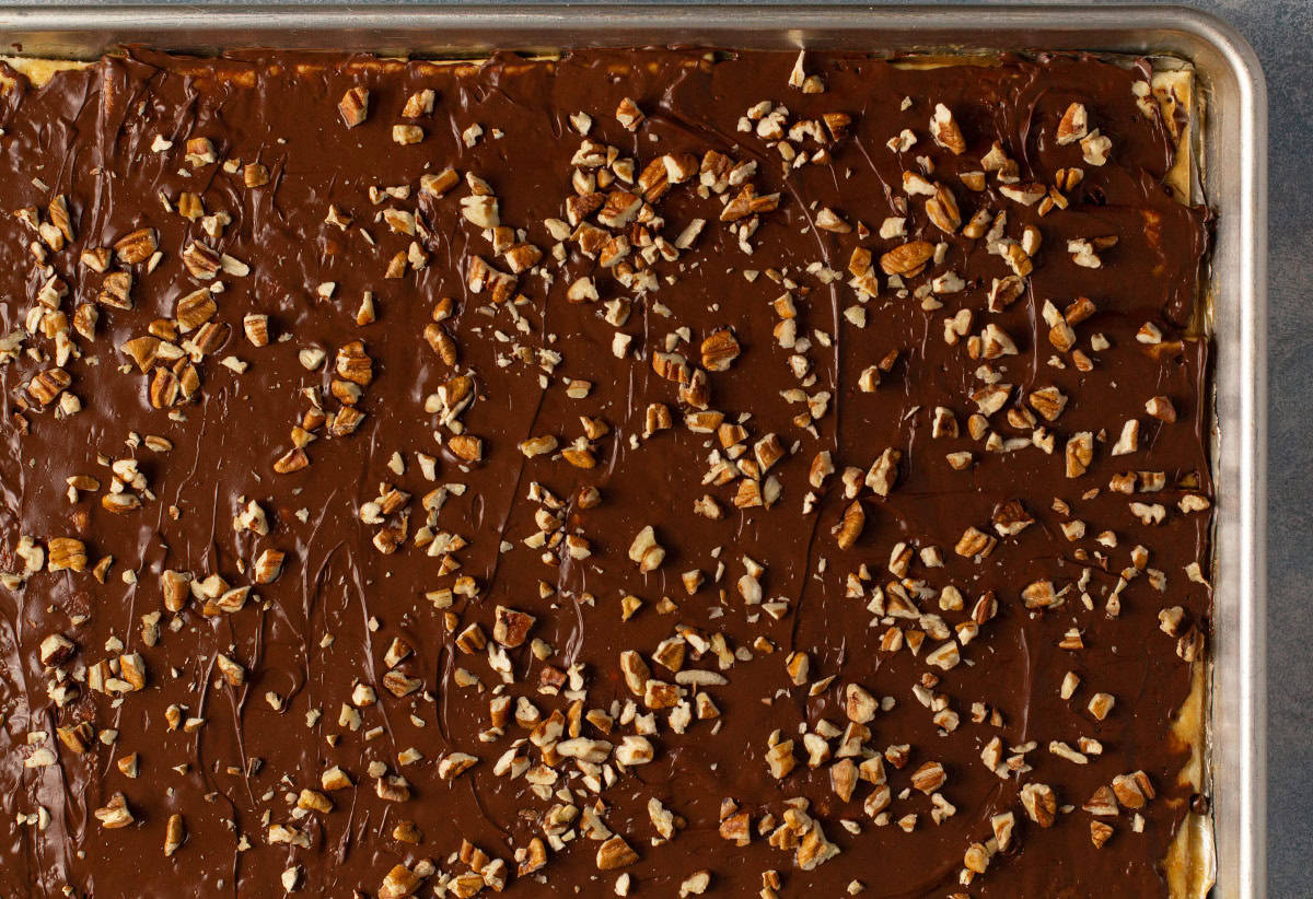 slab of uncut saltine cracker toffee