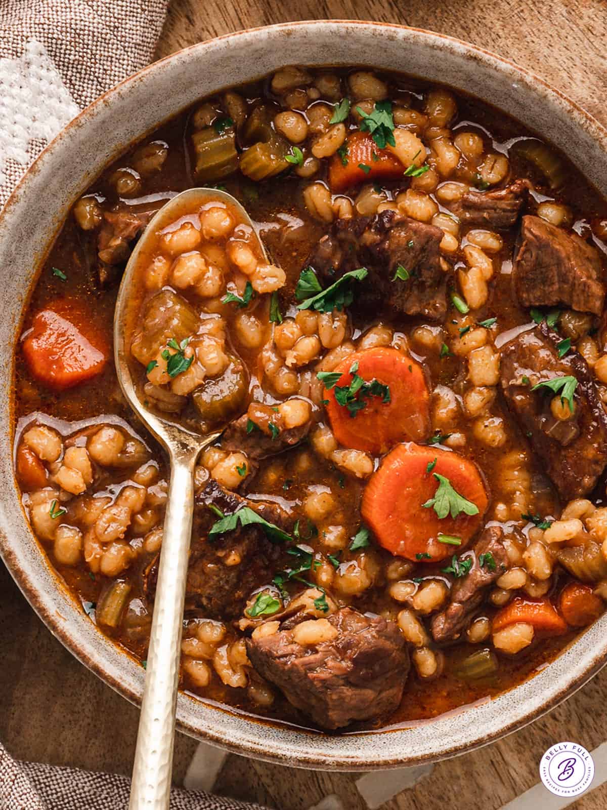 Beef and Barley Soup Recipe - Belly Full