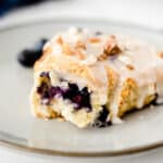 almond blueberry scone cut open