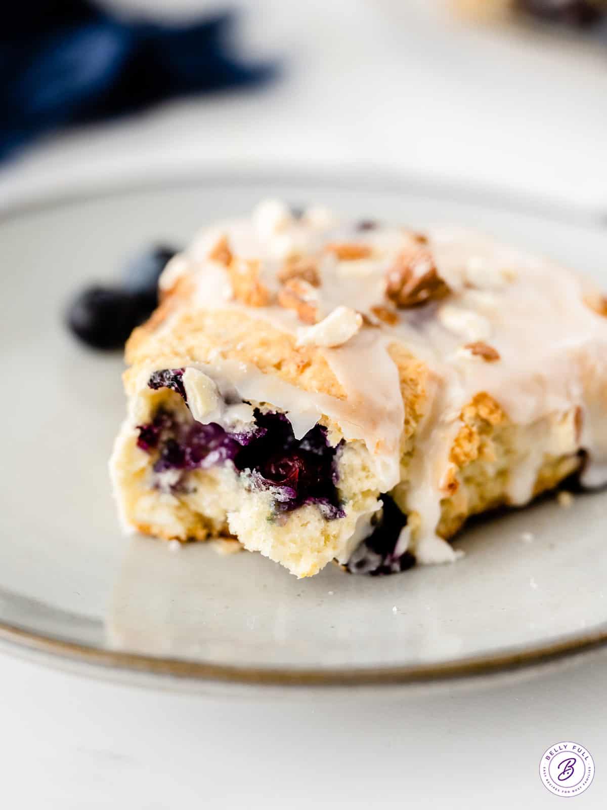 almond blueberry scone cut open