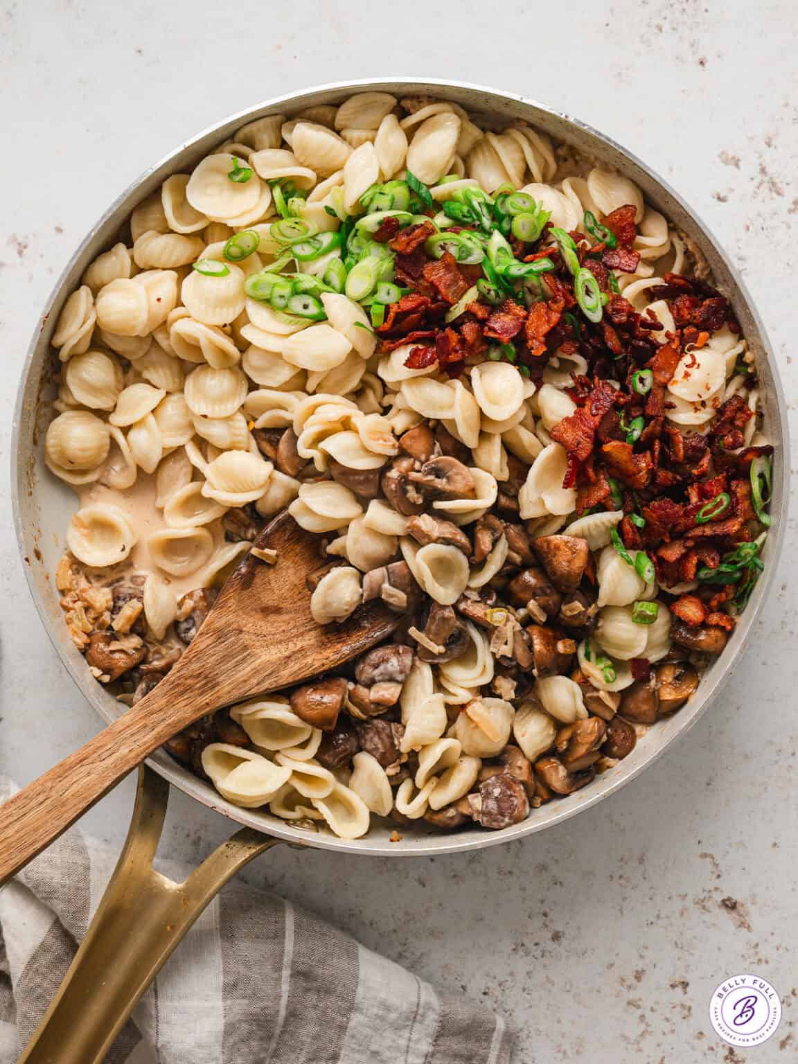 Bacon and Mushroom Pasta Recipe l Belly Full