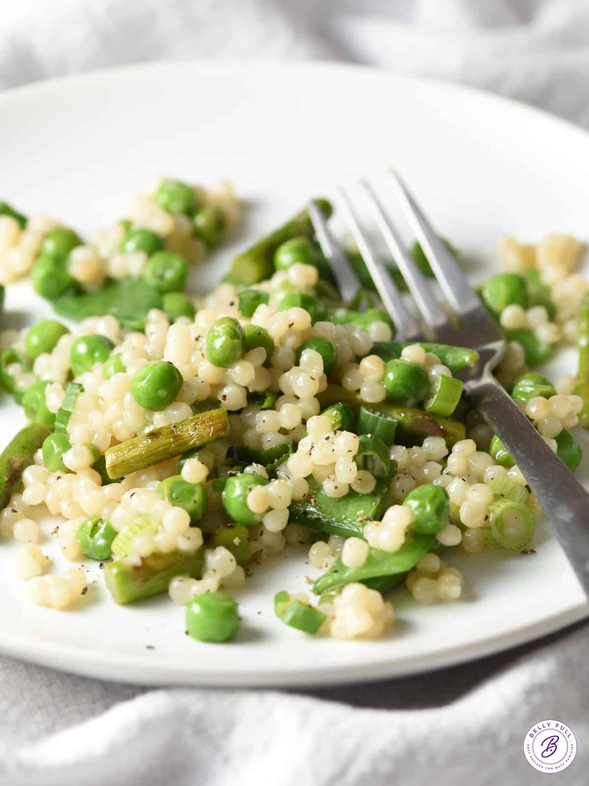 couscous with spring veggies and parmesan