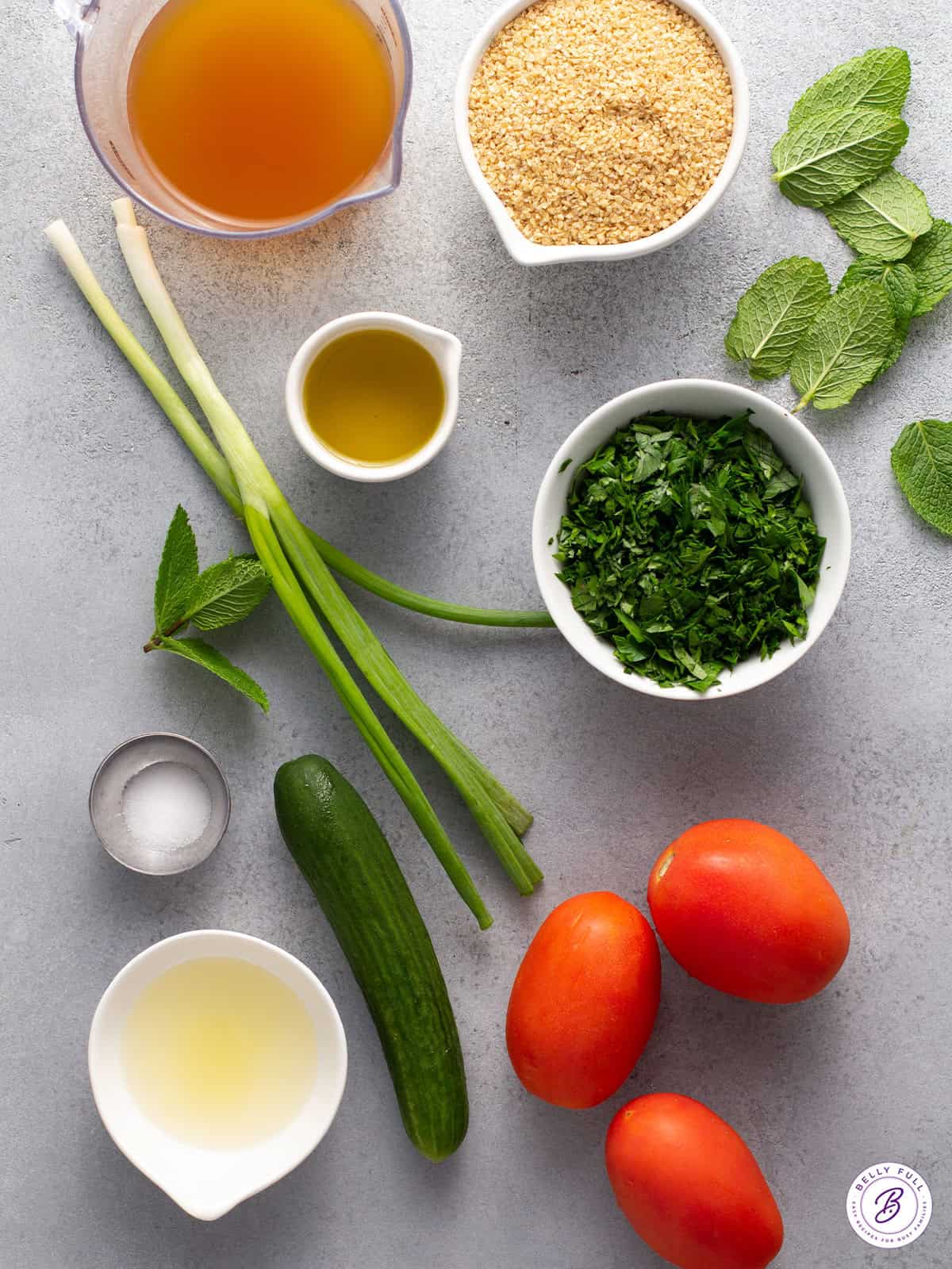 ingredients for Tabbouleh salad