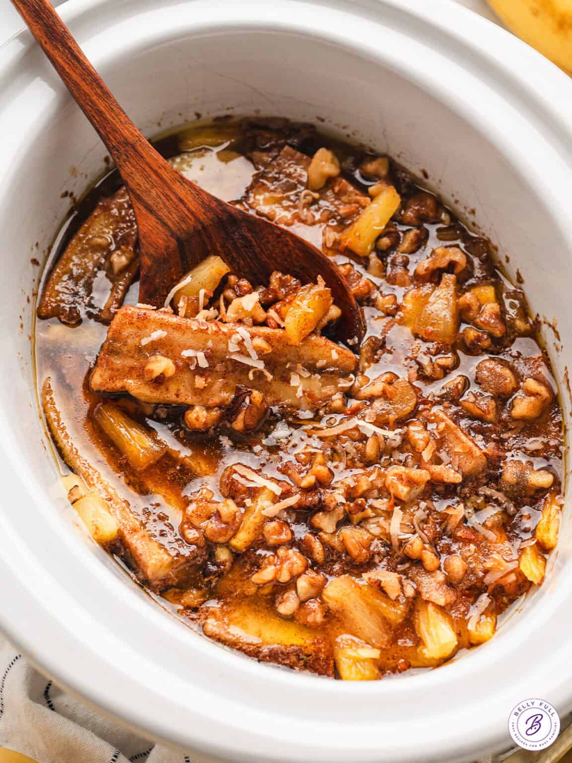 Crockpot Bananas Foster with Pineapple l Belly Full