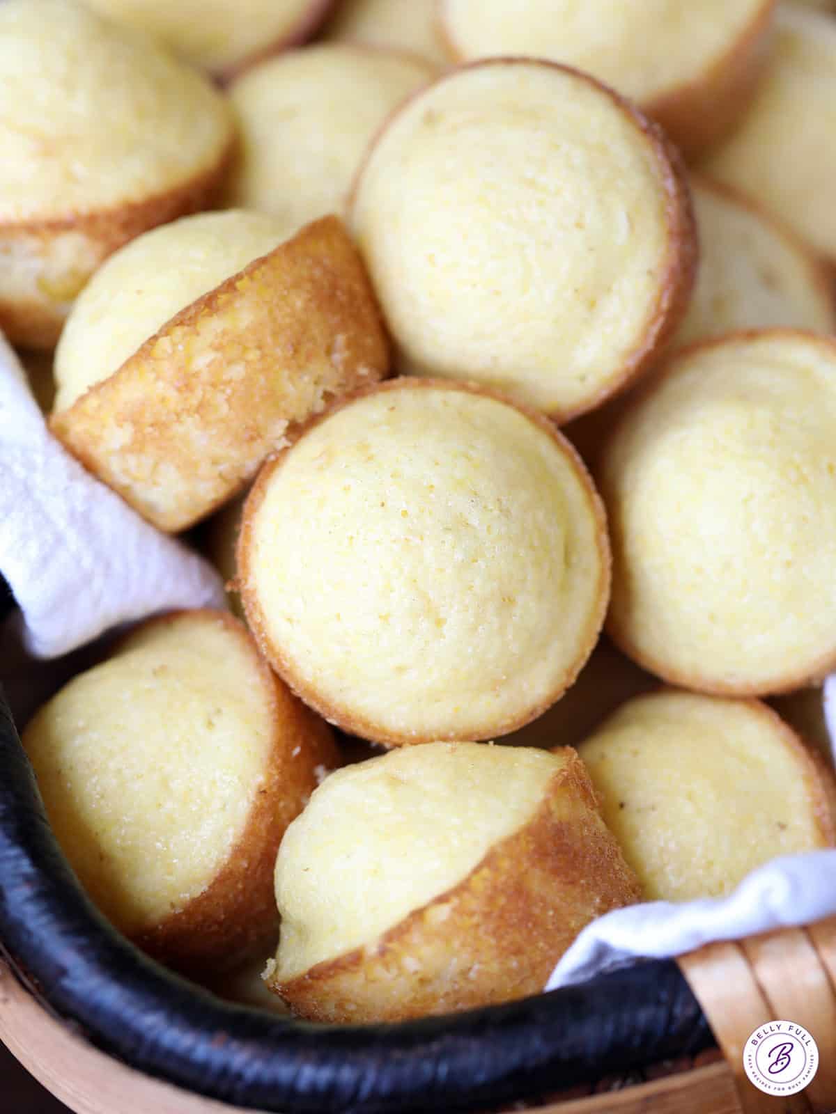 basket of mini corn cake muffins