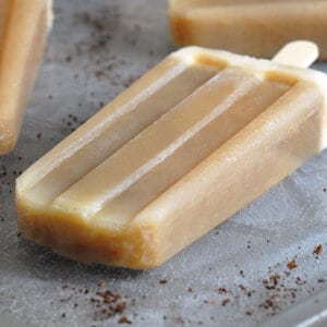 close up Root Beer Float Popsicle