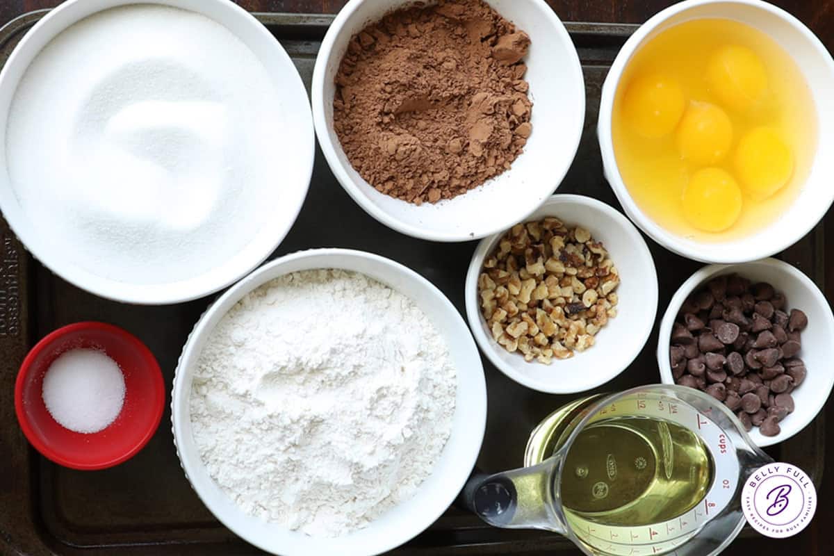 ingredients for homemade brownies