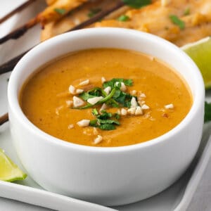 A bowl of peanut sauce