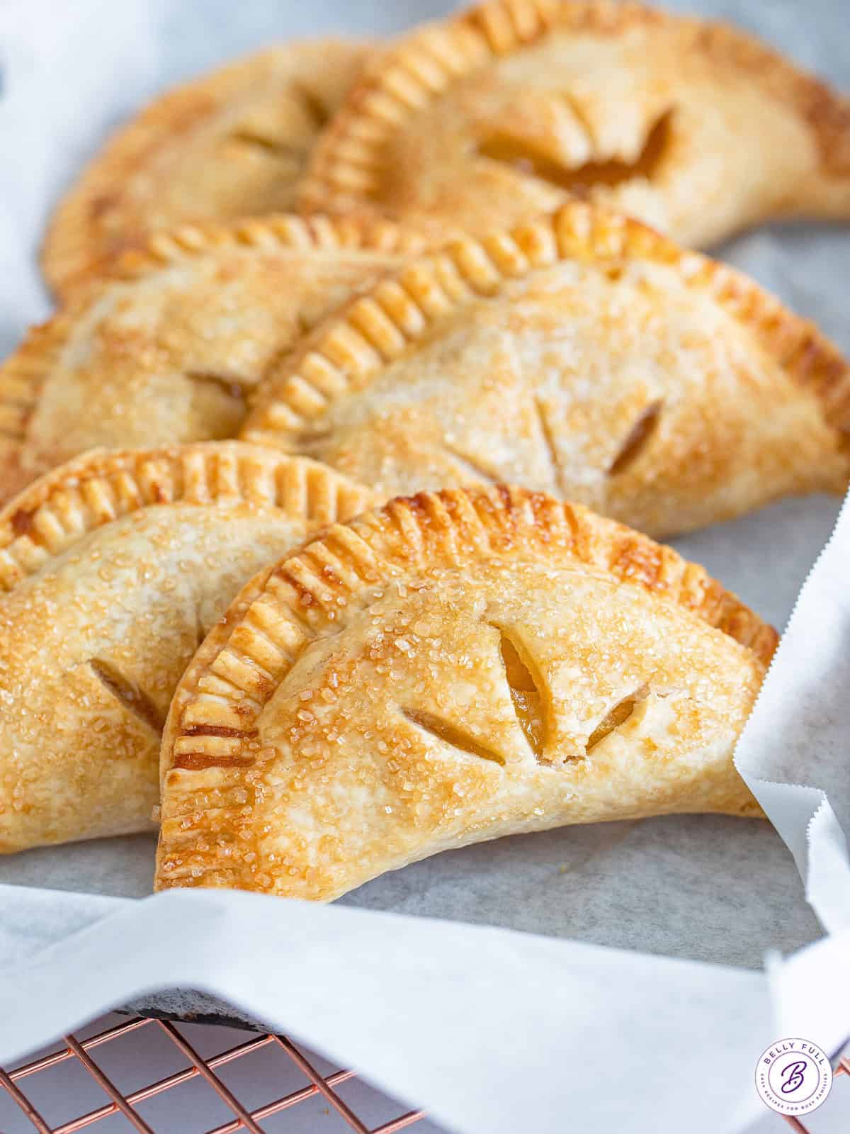 basket of golden apple hand pies