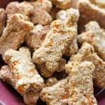 bowl of baked carrot cake dog treats