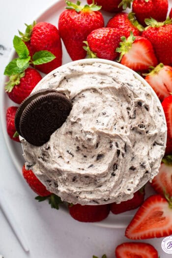 overhead oreo dip with oreo cookie