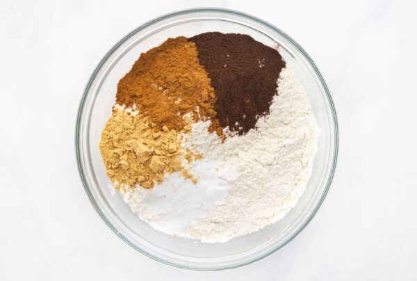 Flour and spices in a bowl