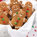 Gingerbread man cookies in a basket